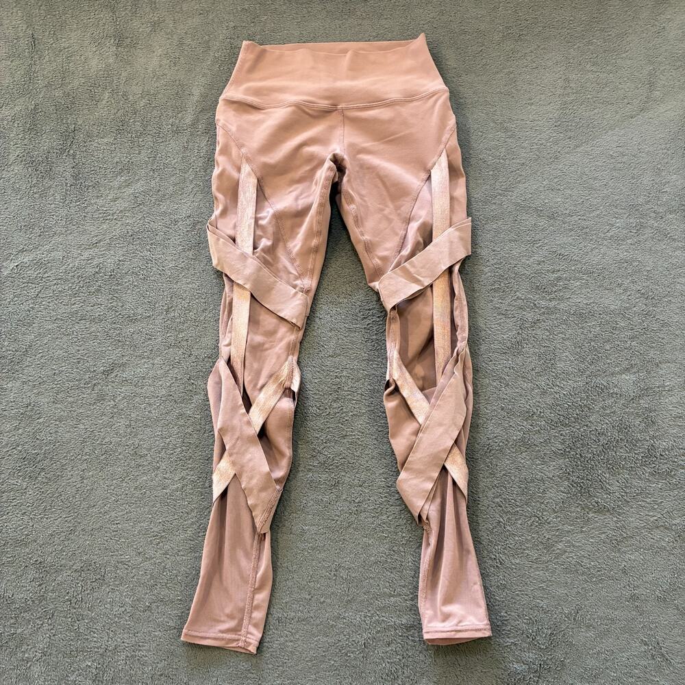 Alo Yoga Mauve Pink High Waist Wrapped Stirrup Bandage Leggings Women’s Size S